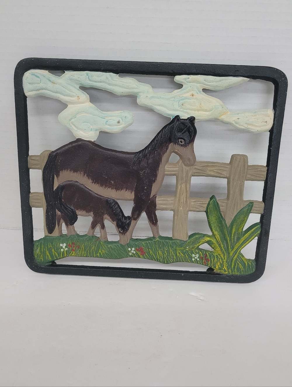 Horse Painted Cast Iron Trivit